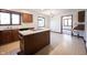 Modern kitchen with stainless steel appliances and a functional island at 8041 Halyard Way, Indianapolis, IN 46236