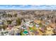 Aerial view of lakefront property and neighborhood at 8598 S Riser Dr, Nineveh, IN 46164