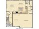 First floor layout featuring an open kitchen, dining, living room, and storage leading to the two-car garage at 8885 Lowell St, McCordsville, IN 46055