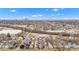 Aerial view showing home's location and city skyline in background at 916 N Bradley Ave, Indianapolis, IN 46201