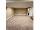 Unfinished basement with neutral paint and plush carpeting, ready for your personal touch at 2504 Fawn Bluff Ct, Zionsville, IN 46077