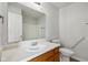 Clean bathroom with single sink vanity and shower/tub combo at 573 New Moon St, Avon, IN 46123