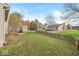 Great back yard with a privacy fence, landscaping, and trees around perimeter at 12525 Wolford Dr, Fishers, IN 46038