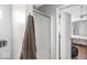 Bathroom with shower and a view to the spacious bedroom at 12525 Wolford Dr, Fishers, IN 46038