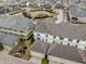 Aerial view of rooftops, lawns, and streetscape in a well-planned community at 12755 Forsyth St, Carmel, IN 46032