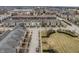 Aerial view of colorful townhomes and manicured green space in a quiet, well-planned community at 12755 Forsyth St, Carmel, IN 46032