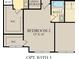 Detailed floor plan illustrating layout of bedroom with walk-in closets, linen storage, and attached bathroom at 15377 Manderley St, Fishers, IN 46040