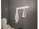 Small bathroom with toilet and hook for towels at 3143 Shadow Lake Dr, Indianapolis, IN 46217