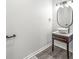 Modern bathroom with an updated vanity, vessel sink, and sleek mirror at 350 E Minnesota St, Indianapolis, IN 46225