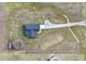 A bird's eye view of this new listing shows off the home, large lot size and storage shed at 5802 Watson Rd, Greenwood, IN 46143
