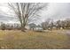 Large backyard with trampoline and basketball hoop at 8139 Hi Vu Dr, Indianapolis, IN 46227