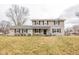 Two-story house with gray siding, brick accents, and a landscaped lawn at 8139 Hi Vu Dr, Indianapolis, IN 46227