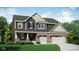New two-story home with brick and siding, large garage, and professionally landscaped front yard at 9113 Rockville Pl, McCordsville, IN 46055