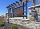 Brunson's Landing community entrance sign with stone base and decorative metalwork at 1132 Fleming Dr, Greenfield, IN 46140