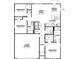 Detailed floor plan featuring three bedrooms, two bathrooms, and a two-car garage at 1132 Fleming Dr, Greenfield, IN 46140
