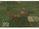 Aerial view of the property boundaries, providing a sense of the land's scale at 22351 Cyntheanne Rd, Noblesville, IN 46060