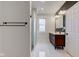Clean bathroom, double vanity, walk-in shower at 317 N Arsenal Ave, Indianapolis, IN 46201