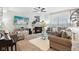 Inviting living room featuring a fireplace, elegant decor, stylish seating, and plenty of natural light at 1006 Cherry Tree Ln, Greenwood, IN 46143