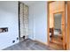 Bathroom features wood-look flooring and a shower at 770 Berkley Dr, Fortville, IN 46040