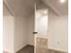 Attic with an open door showcasing carpeting and ample storage space at 1133 Olive St, Indianapolis, IN 46203