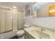 Bathroom with sink, toilet and shower over tub at 1156 Canterbury N Sq, Indianapolis, IN 46260