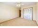Bedroom with standard ceiling fan and double-door closet at 1156 Canterbury N Sq, Indianapolis, IN 46260