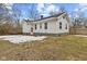 The backyard of a house with bare trees and partially snow-covered grass at 3950 W Michigan St, Indianapolis, IN 46222