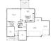 First floor layout featuring open-concept kitchen, breakfast area, great room, flex room, and three-car garage at 567 Hidden Hills Dr, Pittsboro, IN 46167