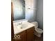 Bathroom with an updated vanity, faucet, countertop, and standard toilet at 7659 Misty Meadow Dr, Indianapolis, IN 46217
