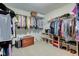 Large walk-in closet offering ample storage space with shelving and hanging racks at 8218 Elsen Ridge, Avon, IN 46123