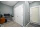 Bright office space with built-in desk and ample storage at 1623 N College Ave # 2, Indianapolis, IN 46202