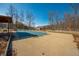 Backyard covered pool with a poolside shed and detached garage at 6602 S 400 W, Columbus, IN 47201