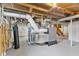 Unfinished basement with mechanical equipment at 800 N 400 W, Bargersville, IN 46106