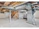 Unfinished basement with stairs and mechanical equipment at 800 N 400 W, Bargersville, IN 46106