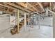 Unfinished basement with exposed wood beams and utilities at 800 N 400 W, Bargersville, IN 46106