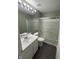 Bathroom features a single sink vanity, toilet and shower/tub combo at 1881 Harvest Meadow Dr, Greenwood, IN 46143