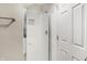 Bathroom with a glass enclosed shower showcasing the white tiled walls at 529 W 42Nd St, Indianapolis, IN 46208