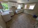A simple kitchen with white cabinets and vinyl flooring at 603 W 33Rd St, Anderson, IN 46013