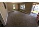 Cozy living area featuring neutral carpeting, walls and natural light from two windows at 603 W 33Rd St, Anderson, IN 46013