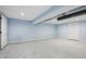 Spacious unfinished basement with recessed lighting and painted walls at 8350 E Cr 200 S, Zionsville, IN 46077
