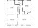 Floor plan of the home's second level, showing the kitchen, bathroom, dining room, living room, and a bedroom at 122 S Green St, Brownsburg, IN 46112