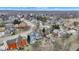 A high-angle view captures homes in a residential community, highlighting street layout and property sizes at 12404 Doe Ln, Indianapolis, IN 46236