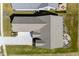 High angle aerial view showcasing the roof, hardscape and driveway of the home at 16392 Grand Cypress Dr, Noblesville, IN 46060