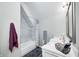 Bright bathroom featuring double sink vanity with a shower and tub at 602 E Beecher St, Indianapolis, IN 46203