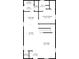 Floorplan image of the home's first floor, including a dining area, kitchen, and primary bedroom at 602 E Beecher St, Indianapolis, IN 46203
