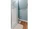 Bathroom featuring a glass shower, toilet, and gray accent rug at 6428 Bluff Crest Ct, Indianapolis, IN 46217