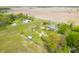 Aerial view of a home and large property, showcasing landscaping and surrounding fields at 6629 N 600 W, Fairland, IN 46126