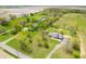 Overhead aerial view showing a home with a long drive and lots of lush green space at 6629 N 600 W, Fairland, IN 46126