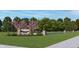 Picturesque community entrance with stone signage, lush landscaping, and a charming white fence under a blue sky at 780 James William Ln, Westfield, IN 46074