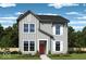 Charming two-story home showcasing classic architectural style with a well-manicured front yard and inviting red door at 780 James William Ln, Westfield, IN 46074